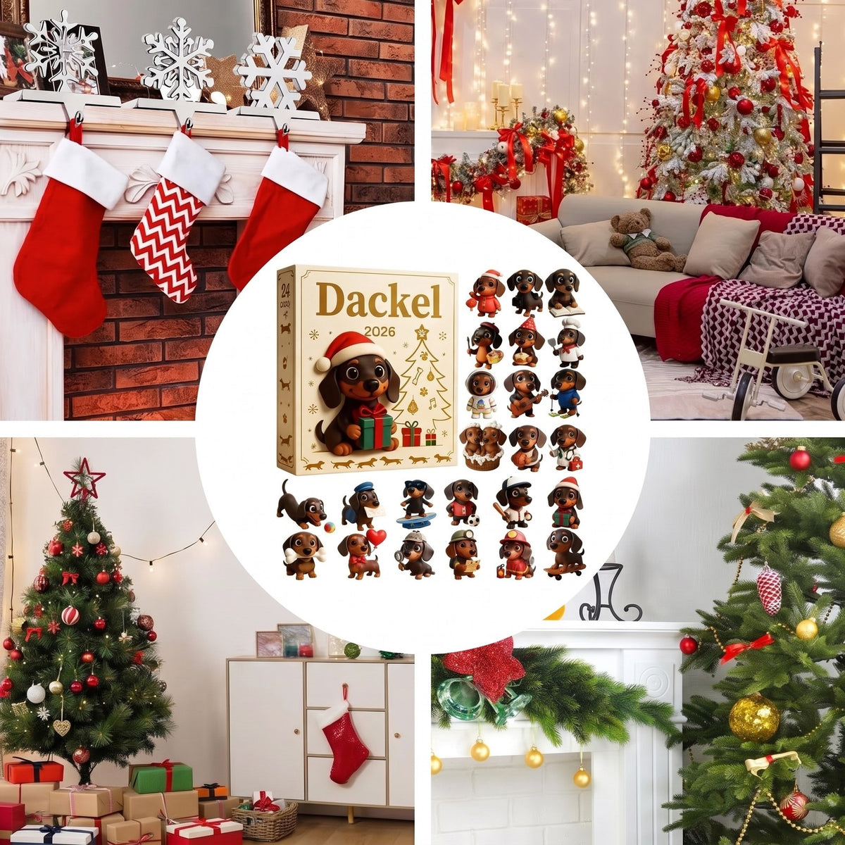 Dackel Adventskalender - 24 Acryl-Anhänger für Hundeliebhaber - Bild 6