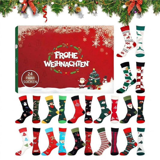 Socken Adventskalender 2026 - 24 Paar Weihnachtssocken - Bild 2