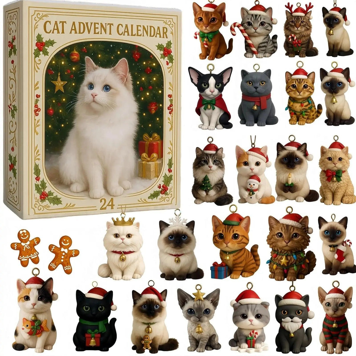 Adventskalender Für Katzenliebhaber – 24 Niedliche Kätzchen-Ornamente 0