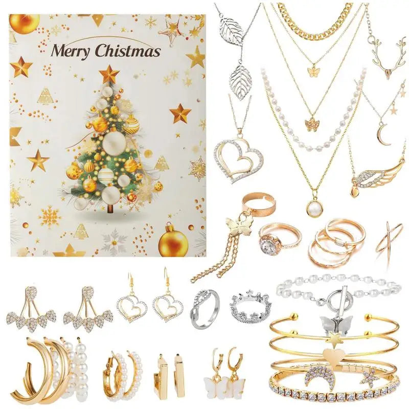 Adventskalender Schmuck - Festliche Halsketten & Ringe für Mädchen 0