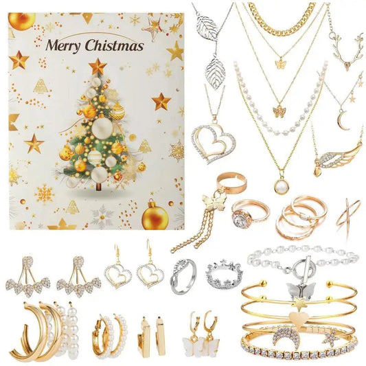 Adventskalender Schmuck - Festliche Halsketten & Ringe für Mädchen 0