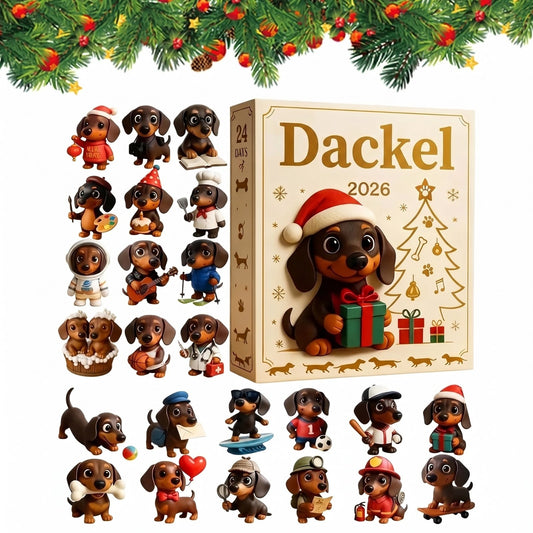 Dackel Adventskalender - 24 Acryl-Anhänger für Hundeliebhaber - Bild 1