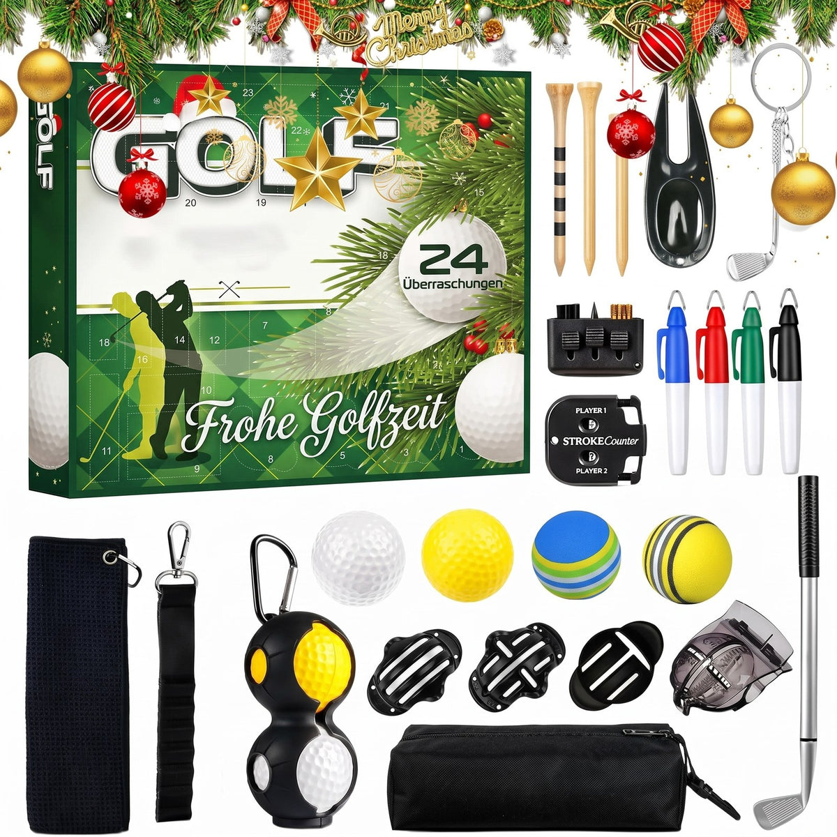 Golf Adventskalender 2026 - Zubehör-Set mit 24 Überraschungen - Bild 1