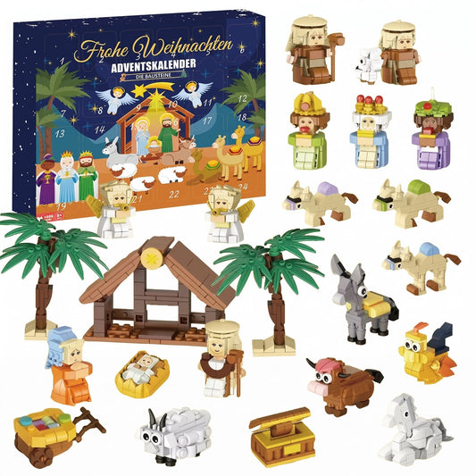 Krippen Adventskalender 2026 - 24 Bausteine-Sets zum Zusammenbauen - Bild 1