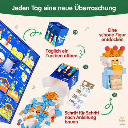 Krippen Adventskalender 2026 - 24 Bausteine-Sets zum Zusammenbauen - Bild 3